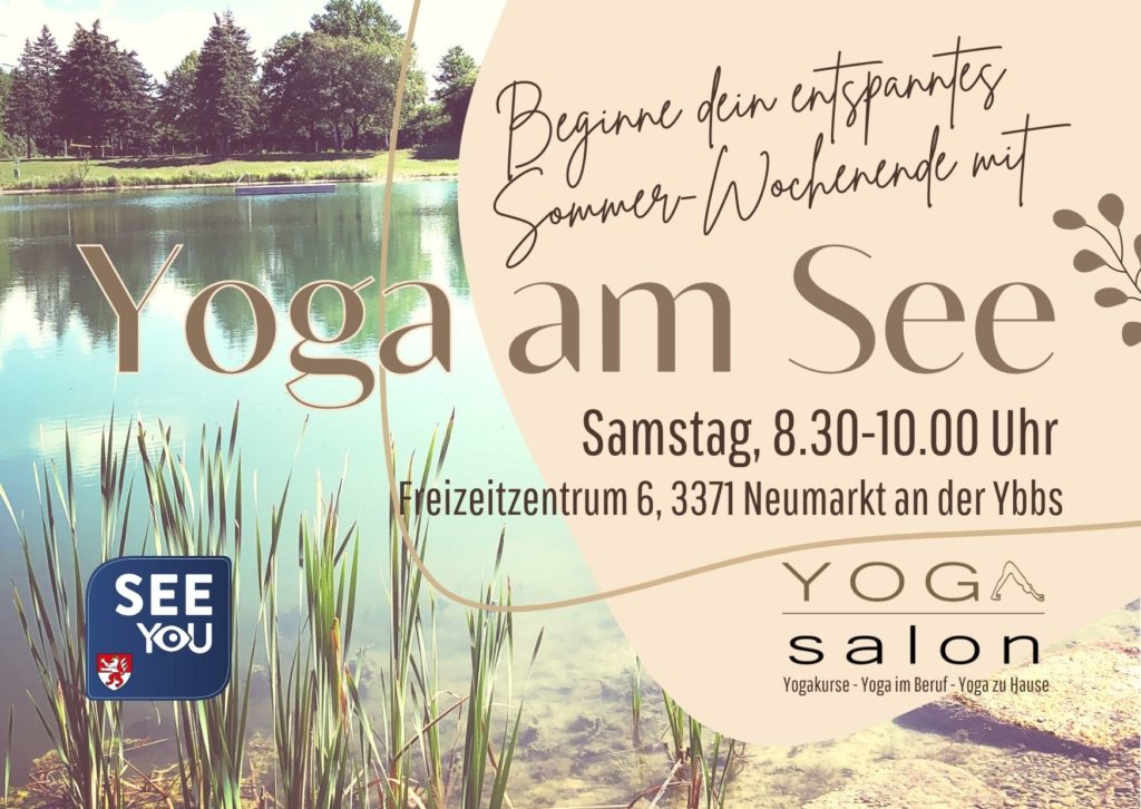 Flyer zu Yoga am See mit Termin und Adresse